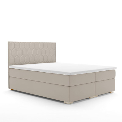 Boxspringbed Hotel Luxe Bedden Bekledingsfunctie Box Beige Dubbel 180x200