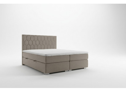 Boxspringbed Hotel Luxe Bedden Bekledingsfunctie Box Beige Dubbel 180x200