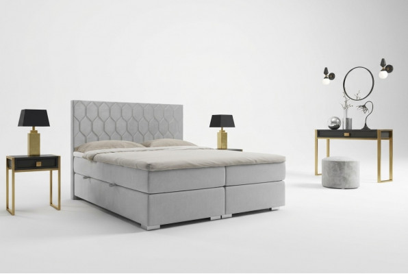 Boxspring bed Hotel Design Velvet Luxe Bedden Beklede Bedlade Functie Tweepersoons
