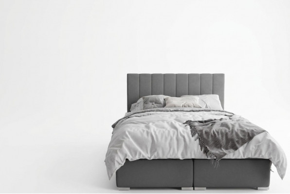 Boxspringbed Hotel Dubbele Bedden Ontwerp Gestoffeerde Doos Functie Grijs