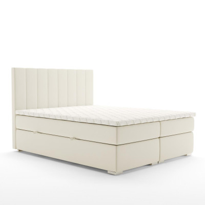 Boxspring Bed Hotel Dubbele Luxe Bedden Gewatteerde Bedlade Functie Beige Nieuw