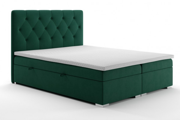 Chesterfield Boxspring Bed Hotel Dubbel Compleet Set Matras Topper Bedden Nieuw