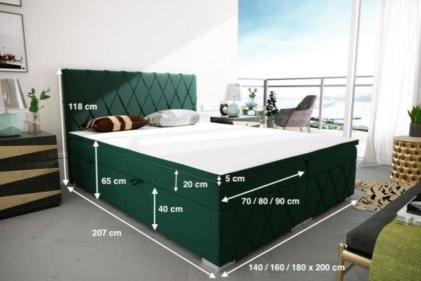 Boxspring bed Hotel dubbel textiel luxe bedden bedlade gestoffeerde functie