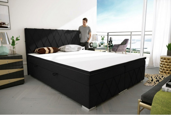 Boxspringbed Hotel Dubbele Luxe Bedden Gestoffeerde Opbergbox Functie 180x200cm