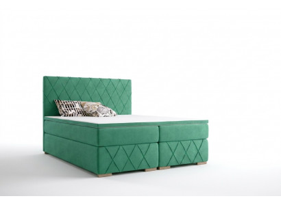 Boxspring bed compleet set met matras & topper luxe gestoffeerde textiel bedden