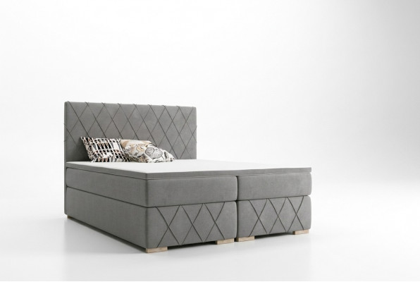 Boxspring Bed Compleet Set Matras & Topper Luxe Bekleding 180x200cm Bedden Nieuw
