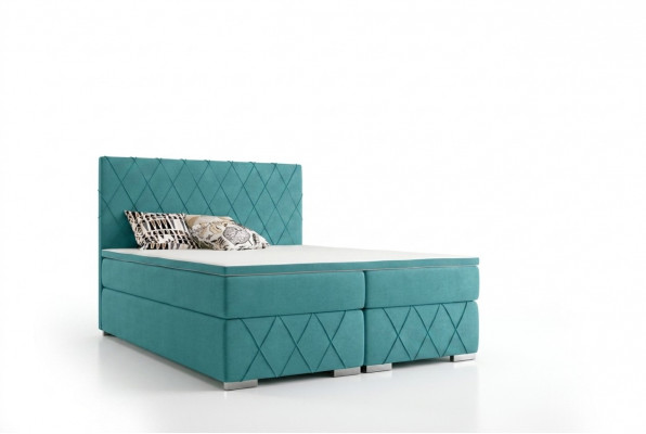 Volledige set matras & topper boxspring bed luxe bekleding 140x200cm bedden.