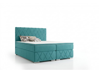 Volledige set matras & topper boxspring bed luxe bekleding 140x200cm bedden.