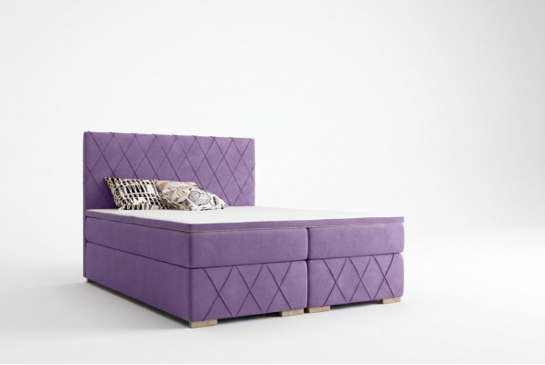 Compleet set matras & topper boxspring bed paars gestoffeerd 180x200cm bedden
