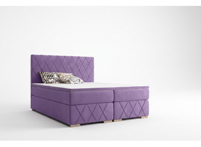 Compleet set matras & topper boxspring bed paars gestoffeerd 180x200cm bedden