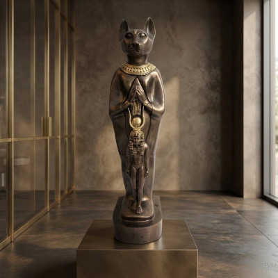 Sculptuur Egypte Godin Katten Bastet Beelden Egyptische Standbeeld Figuren Farao