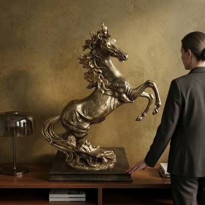 Skulptuur pesare Abstracte Koper Gekleurd Pegasus Paard Standbeelden Decoratie Paarden