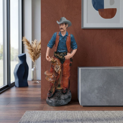 Beeldhouwwerk Houthakker Cowboy Beeld Standbeelden Beeldhouwwerken Handgeschilderde Figuren