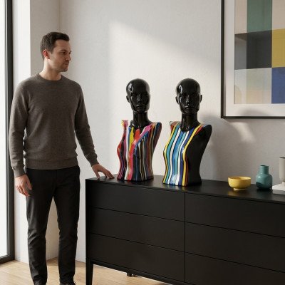 Abstracte Sculptuur Vrouwen Buste 58 cm Stijl Beelden Sculpturen Figuren Woonkamer
