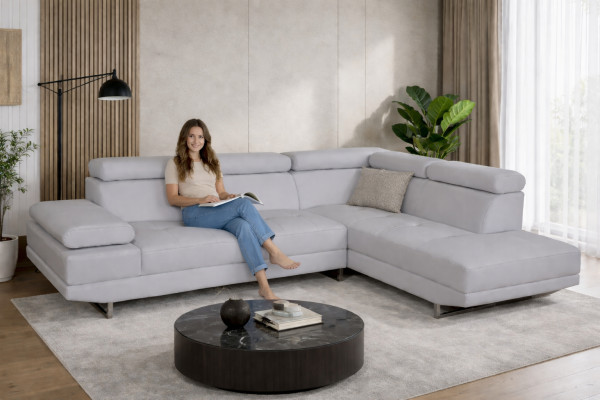 Hoek lederen bank met USB Modern XXL bankstel van leer Bank L-vorm B2003