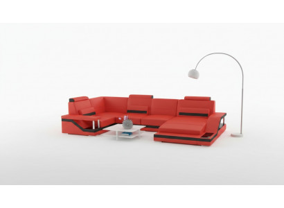 Woonlandschap bank hoek hoekbank set textiel stof leer bankstellen bank met USB