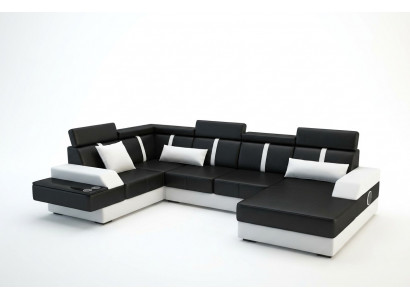 Designer woonlandschap hoekbank + USB bankstel bekledingsset leren bank banken nieuw