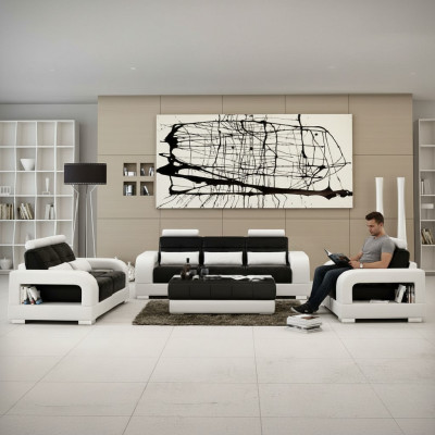 Design bankstel met USB, gestoffeerd bankstel, nieuw stoffen bankstel H2209.