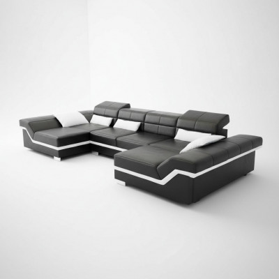 xxl leren bank met USB-hoekbank woonlandschap Big Couch leren meubels bekleding Nieuw  xxl leren bank met USB-hoekbank woonlandschap Big Couch leren meubels bekleding Nieuw