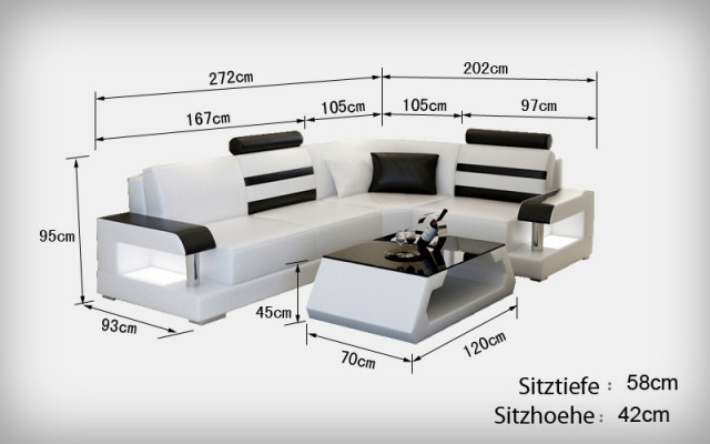 Leren bankstel met USB, hoekbank hoekbank modulair ontwerp Moderne bank L6016D