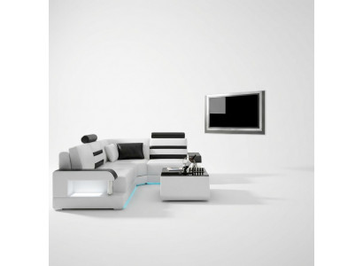Leren bankstel met USB, hoekbank hoekbank modulair ontwerp Moderne bank L6016D
