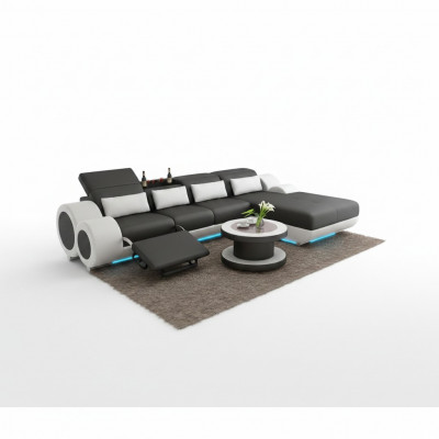 Leren bank + USB bankstel Nieuwe hoekbank Hoekstel Ontwerp Modern Bankstel G8035H