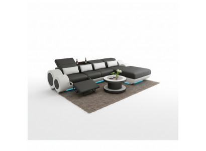 Leren bank + USB bankstel Nieuwe hoekbank Hoekstel Ontwerp Modern Bankstel G8035H