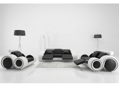 Leren bank met USB woonlandschap 3+2+1 zits bankstel Design Modern Sofa A1163D