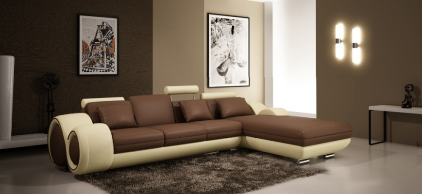 Leren bank met USB woonlandschap hoekbank hoekmeubilair design moderne bankstel A1163E