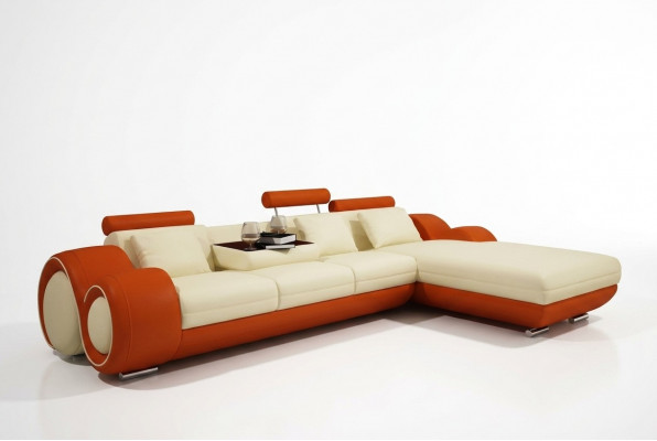 Leren bank met USB woonlandschap hoekbank hoekmeubilair design moderne bankstel A1163E