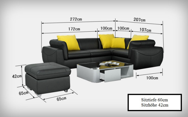 Leren bankstel met USB woonlandschap hoekbank hoekcombinatie design modern bankstel F3014C.