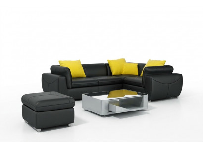 Leren bankstel met USB woonlandschap hoekbank hoekcombinatie design modern bankstel F3014C.