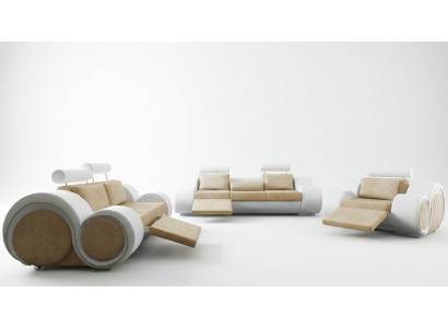 ONTWERPER BANK + USB-BANKSTEL 3/2/1 ZITTER RELAXBANK BEKLEDINGSTOFFEN.TEXTIEL