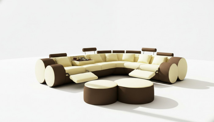 Ontwerper leren bank + USB hoekbank bank lederen bank bank woonlandschap Made In EU