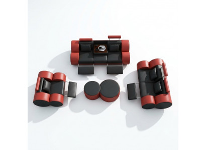 Leren bankstel 3+2+1 zits met USB Relax bank Bankstel Woonkamerset MADRID