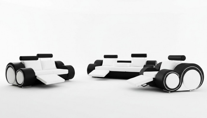 Sofaset + USB-bekleding 3+2+1 bankstel Designer Lounge Relax-bekledingsset