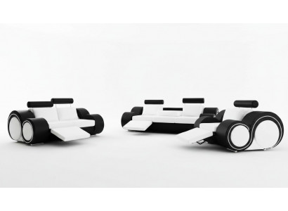 Sofaset + USB-bekleding 3+2+1 bankstel Designer Lounge Relax-bekledingsset
