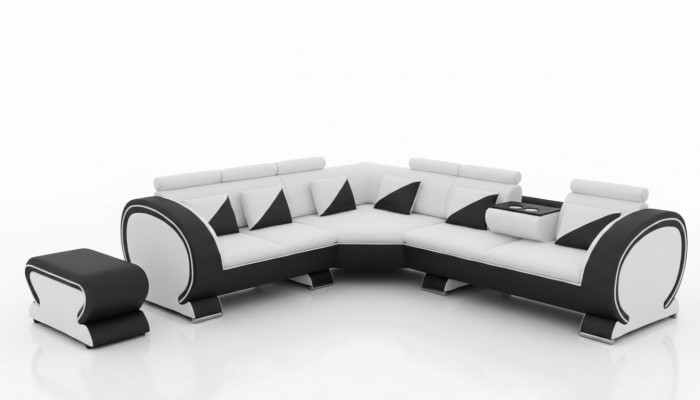 Ontwerper hoekbank + USB bank stoffering set loungesofa's bankstellen woonlandschap