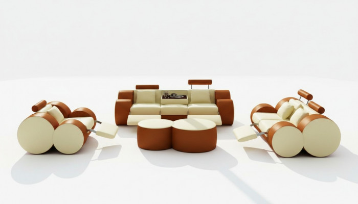 Leren bankstel 3+2+1 met USB Relax Bankstel Bankstel Bankstel Polstergarnituur