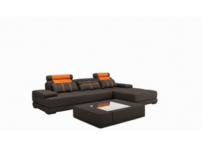 Leren hoekbank met USB-bekleding, hoekdesignbanken, banken in Parijs S / O