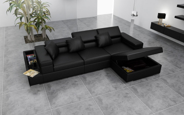 Leren bankstel Bankstel met USB Woonlandschap Hoekbank Combinatie Ontwerp Modern K5006D