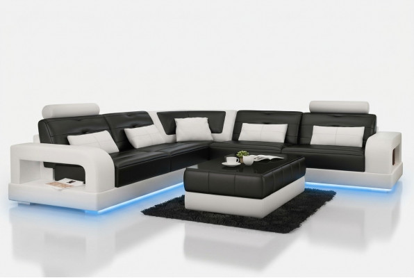 LEDERSOFA BANKSTEL HOEKBANK USB BANKSTELSET DESIGN BANK WOONLANDSCHAP Op Maat