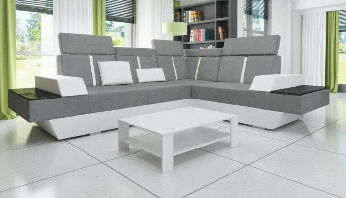 Ontwerper hoekbank woonlandschap bank met USB bank stof textiel leer Gepatenteerd