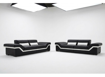 LEDEREN BANK BANK 3+3 BANK + USB BEKLEDING LEDEREN GARNITUUR BANKSTEL op maat gemaakt
