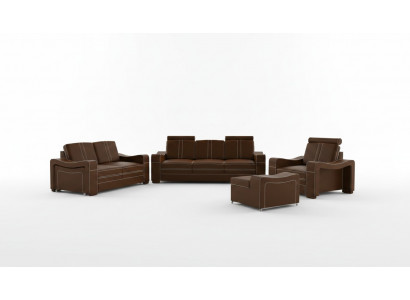 LEDERSOFA Op maat gemaakt SOFA SOF 3+2+1 USB BANKSTEL BEKLEDING SET Nieuw
