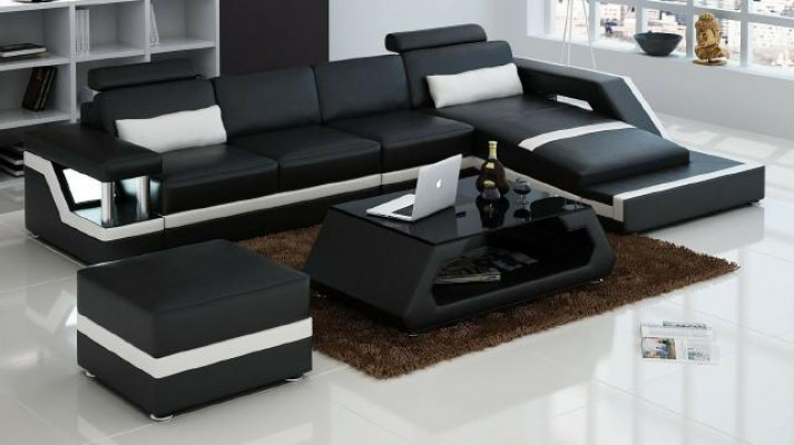LEDERSOFA XXL WOONLANDSCHAP SET USB LEDEREN HOEKBANK Maatwerk HH4