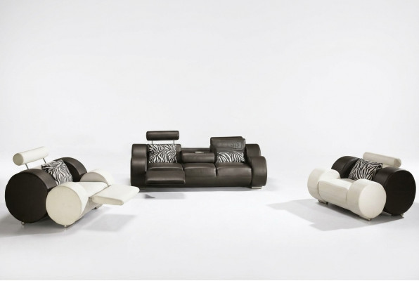 LEDEREN BANKSTEL MET USB LEER GARNITUUR 3+2+1 ZITS BANKSTEL ONTWERP SOFA NIEUW