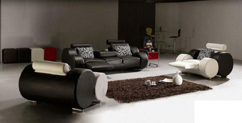 LEDERSOFA LEDERBANK 3+2+1 met USB BEKLEDINGSSET DESIGN SOFA NIEUW SET