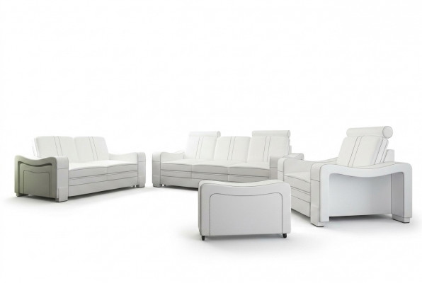 LEDERBANK 3+2+1 BANK +USB GARNITUUR BEKLEDINGSGARNITUUR DESIGN BANK BANKSTEL NIEUW