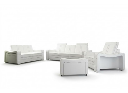 LEDERBANK 3+2+1 BANK +USB GARNITUUR BEKLEDINGSGARNITUUR DESIGN BANK BANKSTEL NIEUW